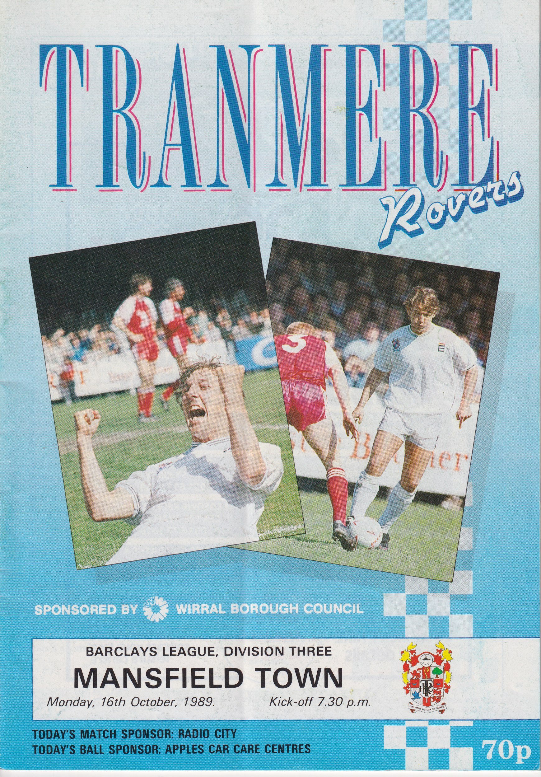 Tranmere Rovers v Mansfield Town match programme